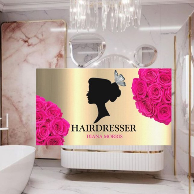 Cartão De Visita Hair Salon Hairdresser Beauon Salon (Criador carregado)