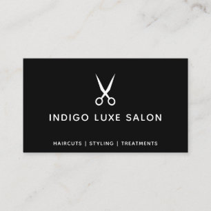 Cartão De Visita Hair Salon Hairstylist Tesoura Moderna Black