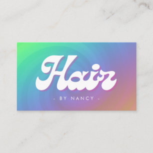 Cartão De Visita Hair Salon ranhura retro arco-íris