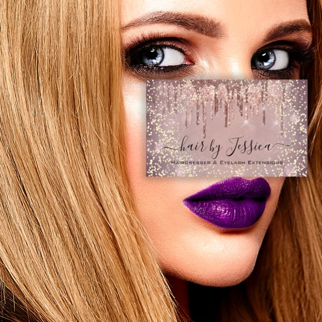 Cartão De Visita Hair Salon Stylist Hairdresser Unidades SPA QRCode (Hair Salon Stylist Hairdresser SPA Drips QRCode Business Card)