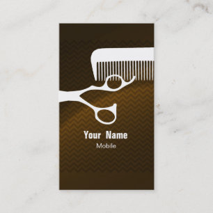 Cartão De Visita Hair Stylist Chevron Brown