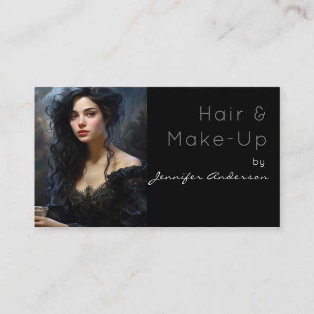 Cartão De Visita Hair Stylist Cosmetologista Formadora Mulher-Vinta (Frente)