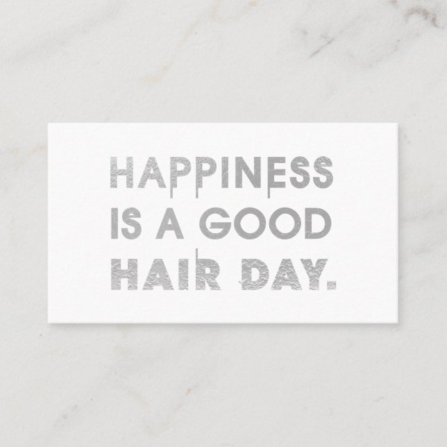 Cartão De Visita Hair Stylist Cotação Chic Modern Foil Typografia (Frente)