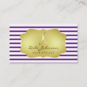 Cartão De Visita Hair Stylist Dourado Faux Saloon Professional