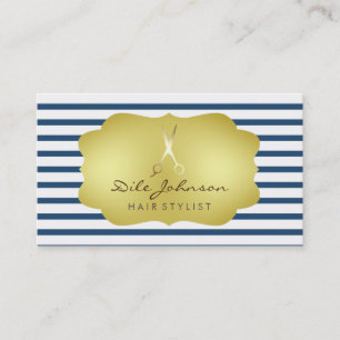 Cartão De Visita Hair Stylist Dourado Faux Saloon Professional
