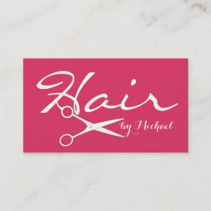 Cartão De Visita Hair Stylist Elegant Cherry Background