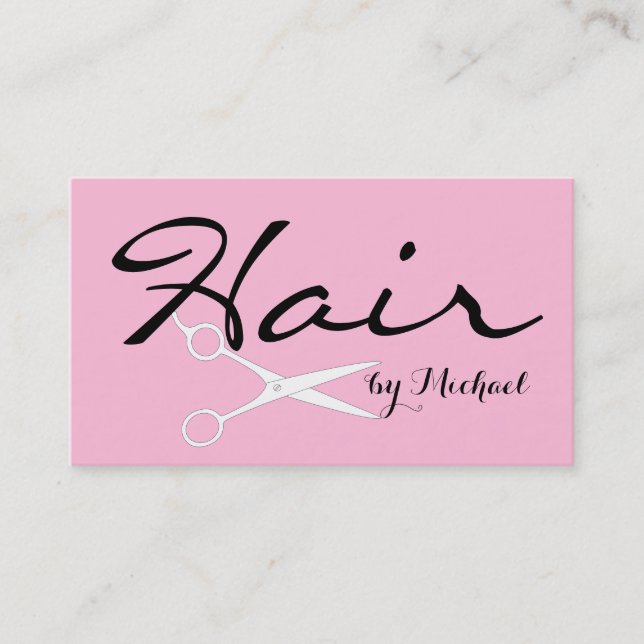 Cartão De Visita Hair Stylist Elegant Cotton Candy Background (Frente)