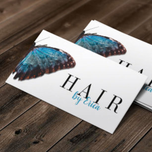 Cartão De Visita Hair Stylist Elegante Blue Butterfly BeauBeauBeaut