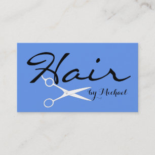 Cartão De Visita Hair Stylist Elegante Cornflower Blue Fundo