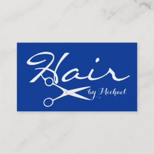 Cartão De Visita Hair Stylist Escuro Elegante Pó Escuro Fundo Azul