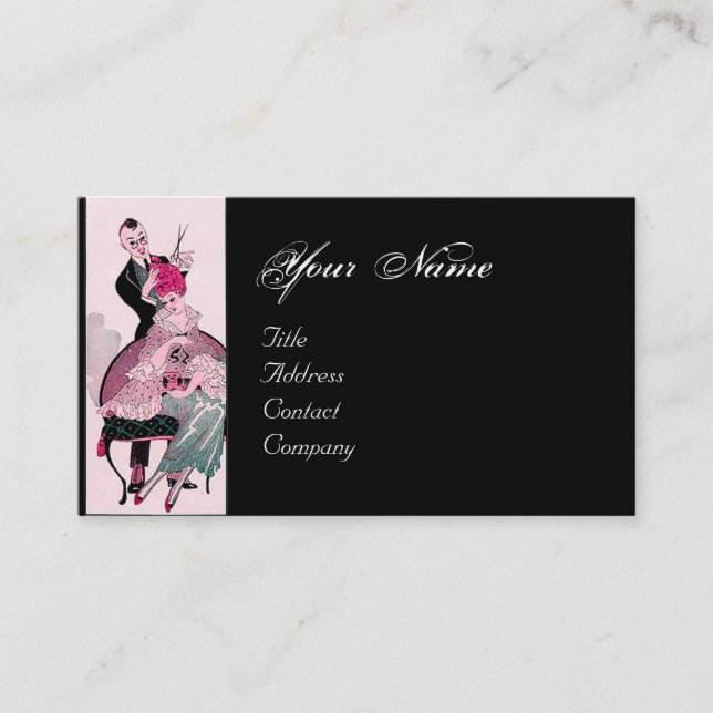 CARTÃO DE VISITA HAIR STYLIST, FASHION BEAUTY SALON FIGURA ARTISTA (Frente)