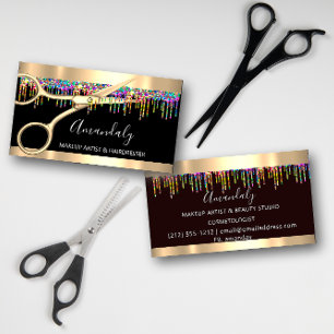 Cartão De Visita Hair Stylist Hairdresser Holograph Drivers Scissor