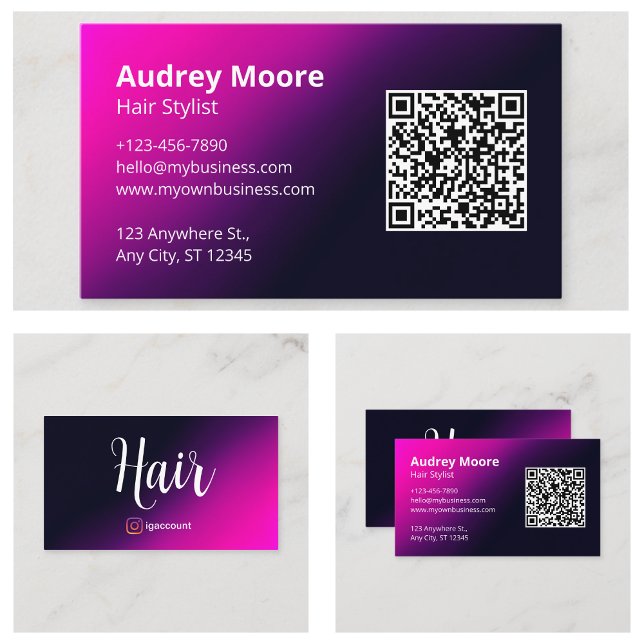 Cartão De Visita Hair Stylist Hairdressers Modernos (Hair Stylist Hairdressers Modern Business Card
)