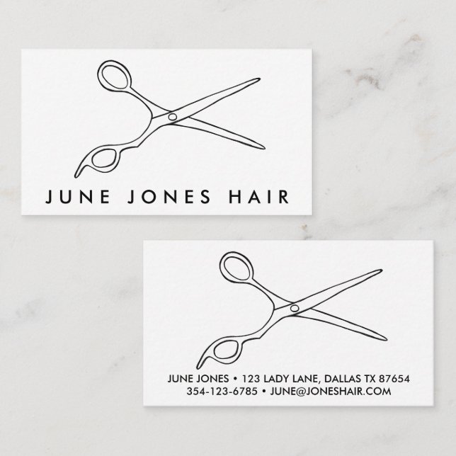 Cartão De Visita Hair Stylist Linhas Chic Line Desenhando PERSONALI (Frente/Verso)