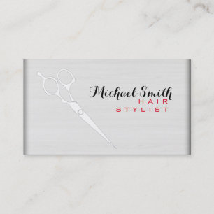 Cartão De Visita Hair Stylist Madeira Branca Moderna Elegante #6