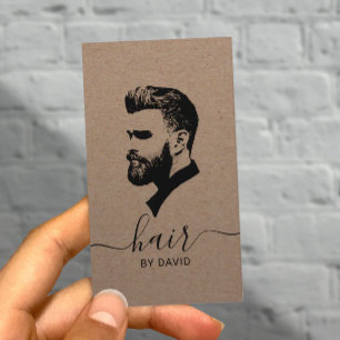 Cartão De Visita Hair Stylist Mestre Barber Compra Rustic Kraft