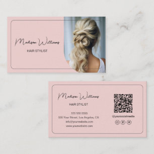 Cartão De Visita Hair Stylist Moderno - Rosa