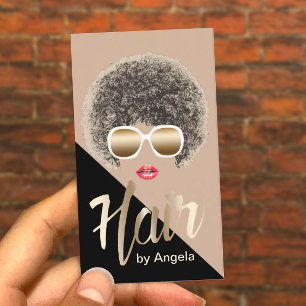 Cartão De Visita Hair Stylist Script Moderno Dourado Afastado