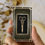 Cartão De Visita Hair Stylist Vintage Art Deco Dourada Scissor Clas<br><div class="desc">Hair Stylist Vintage Art Deco Dourado Scissor Classy Cartão de visita.</div>
