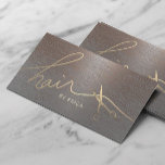Cartão De Visita Hair Stylist Vintage Dourada Tesoura Tipografia Me<br><div class="desc">Hair Stylist Vintage Dourado Script & Scissor Copper Hair Salon Cartões de visitas.</div>