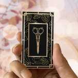 Cartão De Visita Hair Stylist Vintage Dourado Padrão Floral Lux Sal<br><div class="desc">Hair Stylist Vintage Dourado Padrão Floral Luxo Beauty Salon Cartão de visita.</div>