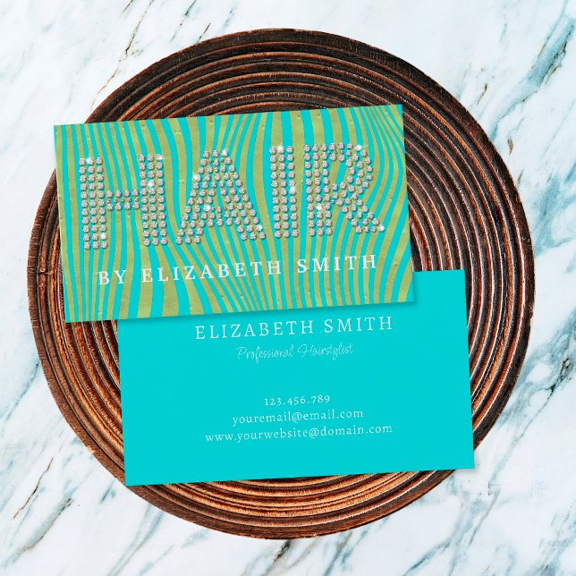 Cartão De Visita Hairdresser Dourado de Hairdresser de Ouros Chic (Front and Back)