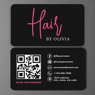 Cartão De Visita Hairdresser Moderna do Código QR