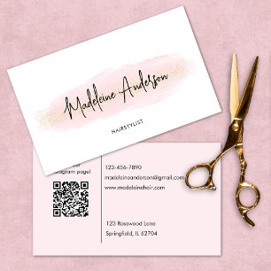 Cartão De Visita Hairstylist Dourada para a brilhante queda de chic