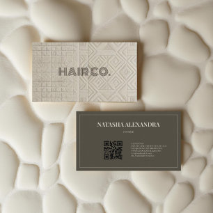 Cartão De Visita Hairstylist Geométrico Moderno Neutro