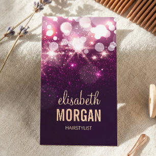 Cartão De Visita Hairstylist - Glitter Rosa Sparkles