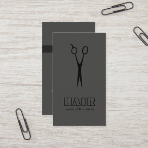Cartão De Visita Hairstylist/salão de beleza pretos cinzentos