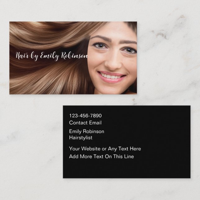 Cartão De Visita Hairstylist Trendy Simple Beauty Business Cards (Frente/Verso)