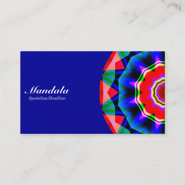 Cartão De Visita Half Mandala 06 - Azul 000099 (Frente)