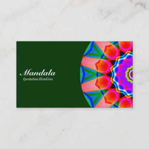 Cartão De Visita Half Mandala 07 - Verde Escuro 003300