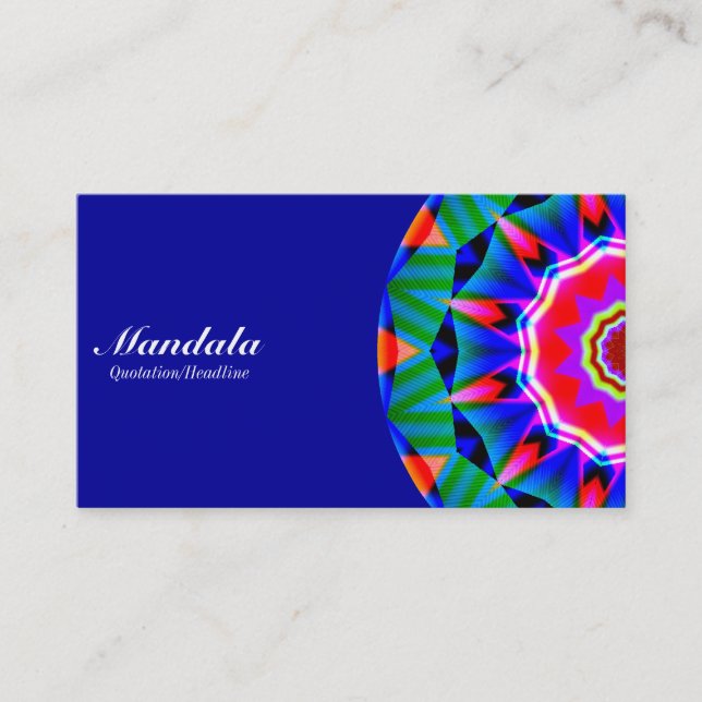 Cartão De Visita Half Mandala 08 - Azul 000099 (Frente)