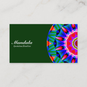 Cartão De Visita Half Mandala 08 - Verde Escuro 003300