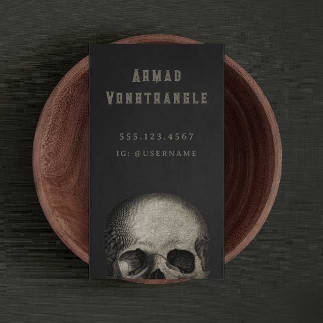 Cartão De Visita Halloween do crânio assustador (Criador carregado)