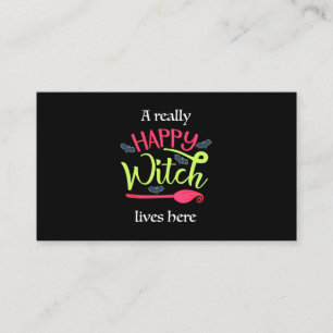 Cartão De Visita Halloween Gift Uma Bruxa Realmente Feliz Vive Aq