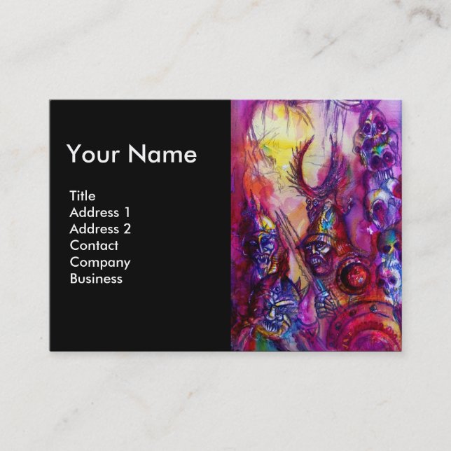 Cartão De Visita HALLOWEEN MONSTERS / ORK WAR Fantasy (Frente)