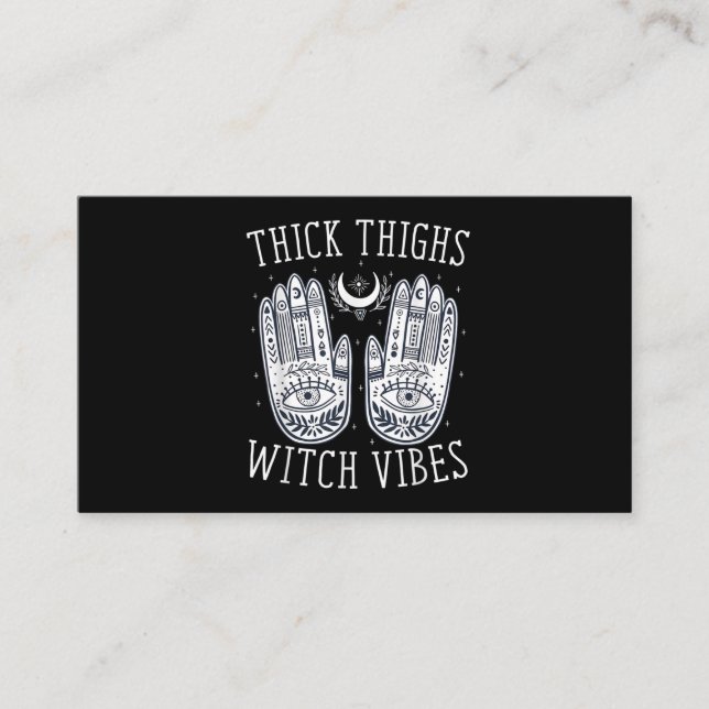 Cartão De Visita Halloween Thick Thighs Witch Vibes (Frente)