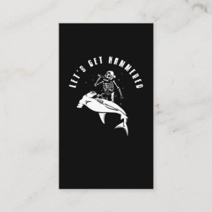 Cartão De Visita Hammerhead Shark Party Funny Beer Humor Bebendo