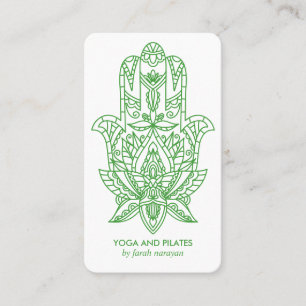 Cartão De Visita Hamsa Green Wellness spa massage yoga holistic