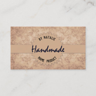 Cartão De Visita Handmade, Kraft, papel de embalagem, Vintage