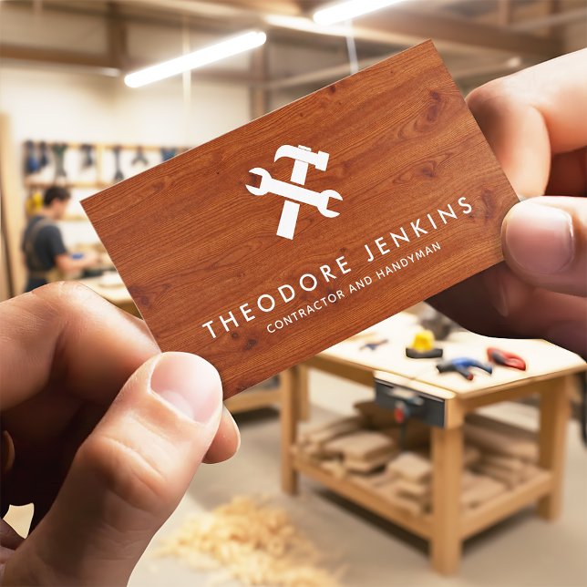 Cartão De Visita Handyman Carpenter Repair & Maintenance Service  (Criador carregado)
