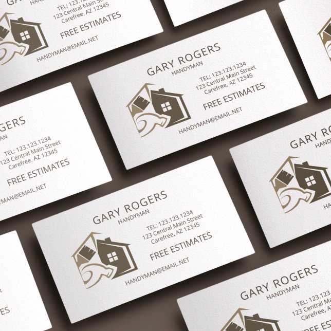 Cartão de visita Handyman de reparo doméstico (Criador carregado)