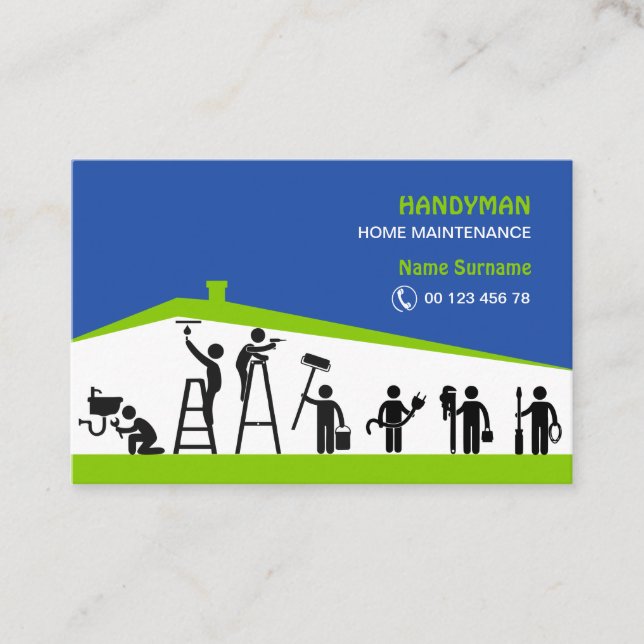 Cartão De Visita Handyman home maintenance Business Card (Frente)