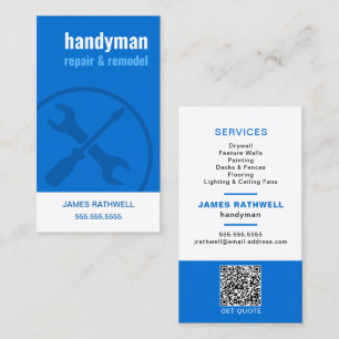 Cartão De Visita Handyman Repares Código QR