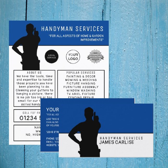 Cartão De Visita Handyman Silhouette (Criador carregado)
