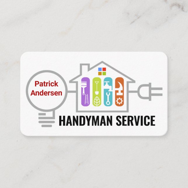 Cartão De Visita Handyman Tools Inside Home Electrical Wiring (Frente)