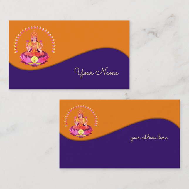 Cartão De Visita Happy Diwali - Deepalavi Lakshmi Goddese 1 (Frente/Verso)